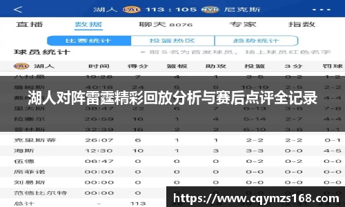 湖人对阵雷霆精彩回放分析与赛后点评全记录